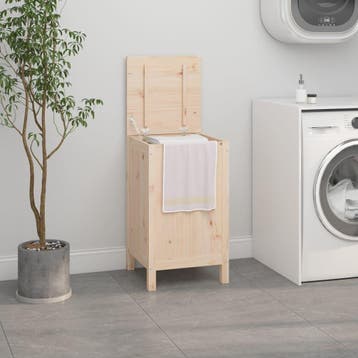 vidaXL Wasmand 44x44x76 cm massief grenenhout, Tuin en Terras, Droogmolens en Wasrekken, Verzenden, Nieuw