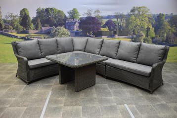 Bilbao premium dining loungeset 9 delig antraciet wicker, Ophalen of Verzenden, Nieuw, Wicker