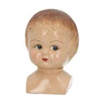 Beeldje - Doll head - Polychroom, Antiek en Kunst