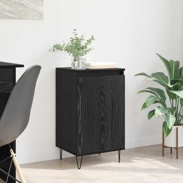 vidaXL Dressoir Zwart Eiken 40 x 35 x 70 cm Bewerkt hout, Verzenden, Nieuw, Overige houtsoorten, Minder dan 50 cm