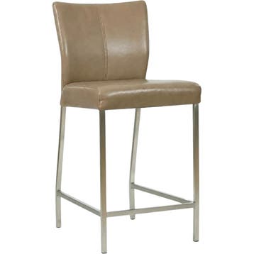Leren barkruk Revolt laag - Granada Taupe (taupe/bruin) -, Nieuw, Leer, Ophalen of Verzenden, 90 cm of meer