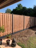 Red class wood 21-planks schermen met antraciet glad beton, Nieuw