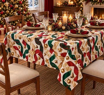 Nastri d’Oro – Kerstmagie - Tafelkleed - 150 cm - 300 cm, Nieuw