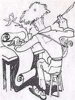 Schrijver met veerpen (lijst optie, Lithos), Verzenden