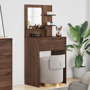 vidaXL Slaapkamer Kaptafels Bruin Eiken 80 x 39,6 x 135 cm, Huis en Inrichting, Tafels | Kaptafels, Verzenden, Nieuw