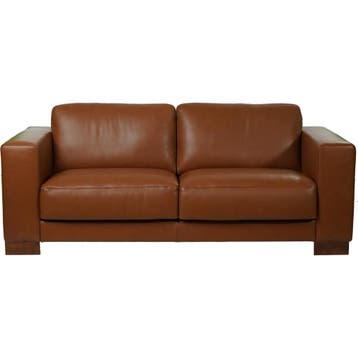 Leren bank Clear - 2,5 zits - Elegance Cognac (cognac) -, Huis en Inrichting, Banken | Bankstellen, Bohemian, Eigentijds, Modern, Retro, Vintage