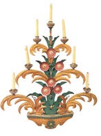 Wandlamp - Bloemenoffer - IJzer - Veneciano - 120 cm