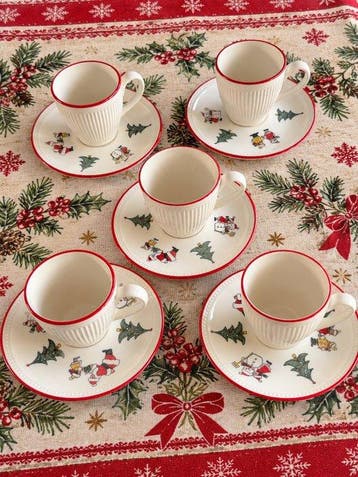 Wedgwood - Kop en schotel (5) - Windsor Christmas -