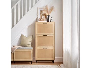 SoBuy FSR155-N - Opbergbank - Houtlook 3 Kleppen Faux, Verzenden, Nieuw