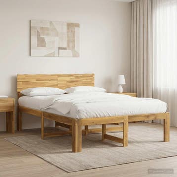 vidaXL Tweepersoonsbed met hoofdeinde ROSTOCK Wit 135 x 190, Verzenden, Wit, Nieuw, Twijfelaar