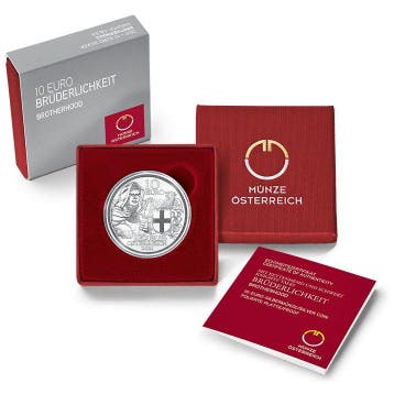 Oostenrijk 10 Euro Broederschap 2021 Zilver Proof, Verzenden