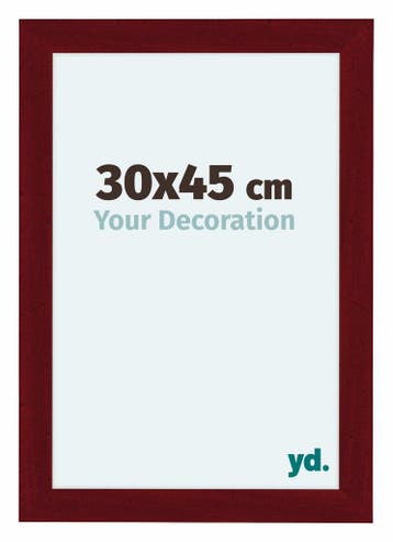 Fotolijst 30x45 cm - Wijnrood Geveegd - MDF - Como, Verzenden, Nieuw