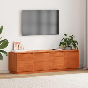 vidaXL TV-kast 156 x 37 x 45 cm Bruin Bewerkt hout, Minder dan 50 cm, Verzenden, Nieuw, Minder dan 100 cm