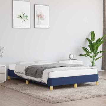 vidaXL Bedframe zonder matras 120x200 cm stof blauw, Nieuw, Twijfelaar, 120 cm, 200 cm