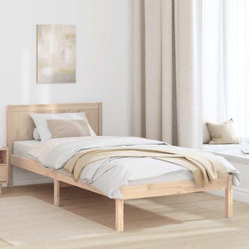 vidaXL Bedframe Bruin 90 x 200 cm Massief grenenhout, Eenpersoons, Bruin, Verzenden, Nieuw