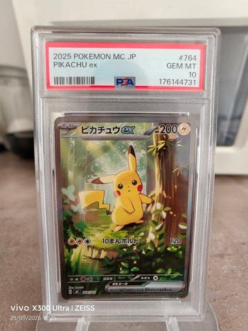 Pokémon - 1 Graded card - Pikachu 764/742 Secret rare - PSA, Nieuw