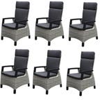 Tunis dining tuinstoel verstelbaar grijs set van 6, Tuin en Terras, Tuinstoelen, Ophalen of Verzenden, Nieuw