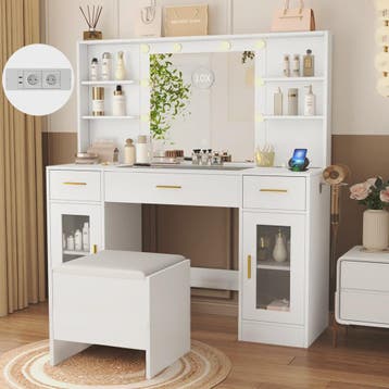 Multifunctionele Kaptafel met Groot Verstelbaar RGB LED Spie, Huis en Inrichting, Tafels | Kaptafels, Verzenden, Nieuw