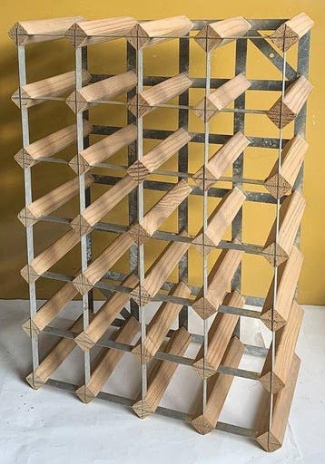 Wijnrek - hout en metaal - 24 vakken (6x4)