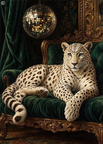 Kleury.art - [XL Canvas] The Snow Leopards Disco Lounge, Nieuw