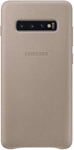 Samsung Lederen Cover - voor Samsung Galaxy S10 Plus - Grijs, Telecommunicatie, Ophalen of Verzenden, Nieuw