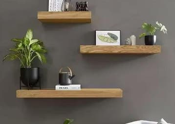 Zwevende Houten Wandplank met Geheim Opbergvak – 40 cm, Verzenden, Nieuw