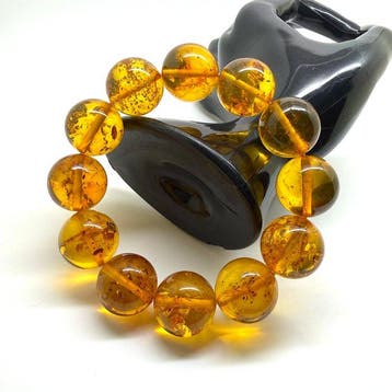 Exclusieve armband met Baltisch barnsteen kralen, 17 mm,, Nieuw