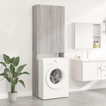 vidaXL Wasmachinekast 64x25,5x190 cm grijs sonoma, Witgoed en Apparatuur, Verzenden, Nieuw
