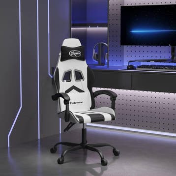 vidaXL Gamestoel kunstleer wit en zwart, Verzenden, Nieuw, Wit