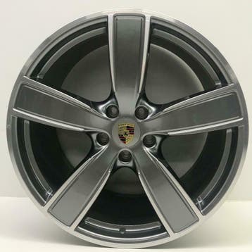 Porsche Cayenne(E3)22inch CarreraSport GT-zilver met banden, Ophalen, Gebruikt, Velg(en), Overige maten