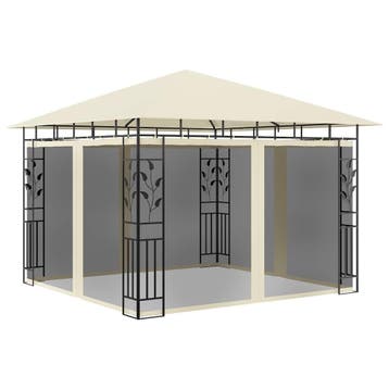 vidaXL Prieel met klamboe 180 g/m² 3x3x2,73 m crème, Verzenden, Nieuw