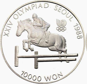 Zuid-Korea. 10.000 Won 1988 XXIV Olympiad Seoul :