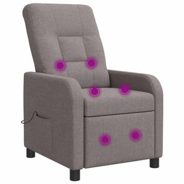 vidaXL Massage Recliner Taupe Stof, Verzenden, Nieuw