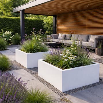 Fiberstone plantenbakken voor buiten, Tuin en Terras, Bloembakken en Plantenbakken, Overige materialen, Nieuw, Balkon, 60 tot 100 cm
