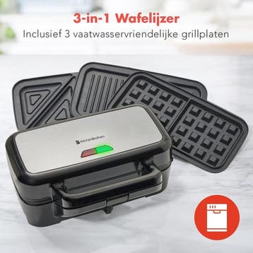 2dekans | KitchenBrothers 3-in-1 Wafelijzer - Tosti Apparaat, Ophalen of Verzenden, Zo goed als nieuw
