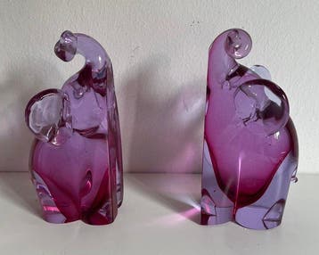 seguso murano - Archimede Seguso - Boekensteunen (2) - Glas, Antiek en Kunst