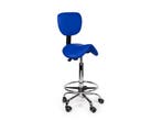 Zadelkruk Rugleuning Blauw - Hoog + Voetsteun, In hoogte verstelbaar, Nieuw, Kunststof