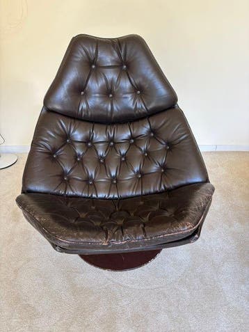 Artifort - Geoffrey D. Harcourt - Fauteuil - Leder - Swivel, Antiek en Kunst
