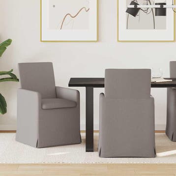 vidaXL Eettafelstoelen 2 st Stof Taupe 57 x 67 x 95 cm, Verzenden, Nieuw