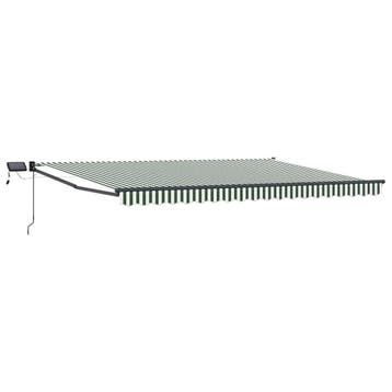vidaXL Handmatig knikarmscherm met solar LED 5 x 3 m, Verzenden, Nieuw