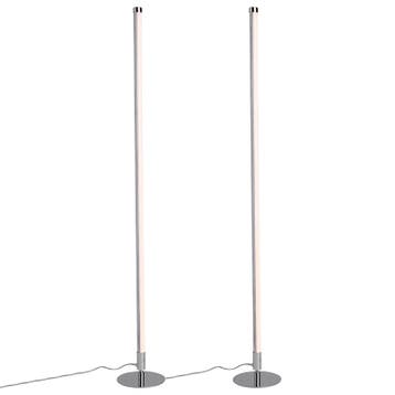 Set van 2 moderne vloerlampen LED chroom - Line-up, Huis en Inrichting, Verzenden, Nieuw, Modern