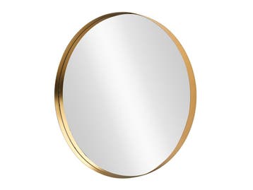 Wandspiegel PORTRAIT 60 cm rond aluminium goud - 48239, Huis en Inrichting, Ophalen of Verzenden, Nieuw