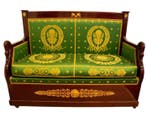 Sofa - Mahonie, Zijde - Empire-stijl canapé, Antiek en Kunst