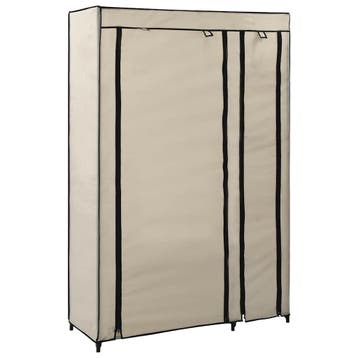 vidaXL Kledingkast opvouwbaar 110x45x175 cm stof crème, Verzenden, Nieuw