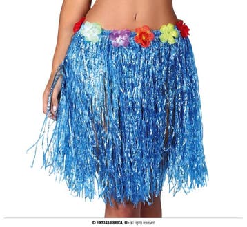 Hawaii Rokje Blauw Met Bloemen 55 cm, Ophalen of Verzenden, Nieuw