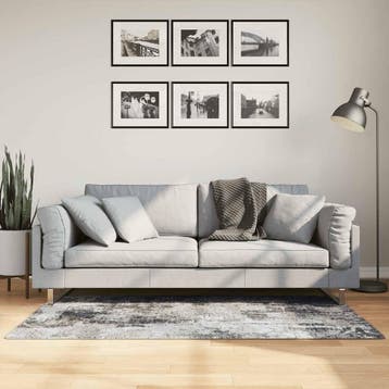 vidaXL Vloerkleed wasbaar 80x150 cm meerkleurig, Verzenden, Nieuw, Grijs