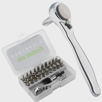 32-delige Mini Ratel Sleutel Set met 1/4" Bit, 72T, Magnetis, Verzenden, Nieuw