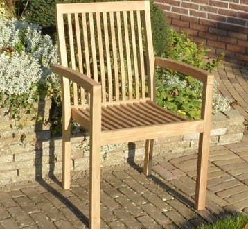 Montana dining tuinstoel teak, Tuin en Terras, Ophalen of Verzenden, Nieuw, Teakhout