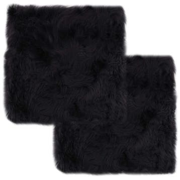 vidaXL Stoelkussens 2 st 40x40 cm echt schapenvacht, Huis en Inrichting, Woonaccessoires | Kussens, Verzenden, Nieuw, Grijs