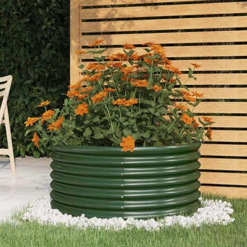 vidaXL Plantenbak 80x80x36 cm gegalvaniseerd staal groen, Tuin en Terras, Verzenden, Nieuw, Metaal, 60 tot 100 cm